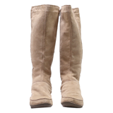 CLARKS High Boots Beige Suede Womens UK 5
