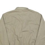 Mens Beige Reversible Zip Jacket L Cotton Blend Plain Classic Lightweight