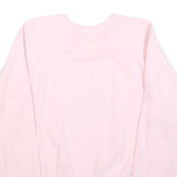 HANES Womens Pink Sweatshirt Snow Bunny Print Crew Neck M Cotton Blend Casual
