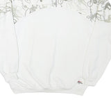 BUROGARO Mens White & Grey Cycling Graphic Half Zip 2XL Polyester Sweatshirt