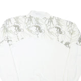 BUROGARO Mens White & Grey Cycling Graphic Half Zip 2XL Polyester Sweatshirt