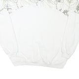 BUROGARO Mens White & Grey Cycling Graphic Half Zip 2XL Polyester Sweatshirt