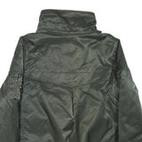 GUESS Womens Green Zip Up Jacket M Polyester Blend Plain Casual Winter Outerwear