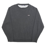 FILA Mens Charcoal Grey Cotton Blend Sweatshirt XL Crew Neck Casual Pullover
