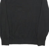 NAUTICA Mens Black Plain Cotton Jumper Crew Neck Basic Knit L Comfortable Casual