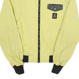 REFRIGIWEAR Mens Yellow & Black Bomber Jacket L Polyamide Plain Zip Casual