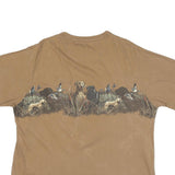 CLEARWATER Mens Beige Hunting Scene Graphic T-Shirt L Short Sleeve Crew Neck