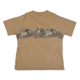 CLEARWATER Mens Beige Hunting Scene Graphic T-Shirt L Short Sleeve Crew Neck