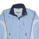 COLUMBIA Womens Blue & White Outdoor Jacket XL Polyester Blend Zip Plain