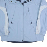 COLUMBIA Womens Blue & White Outdoor Jacket XL Polyester Blend Zip Plain