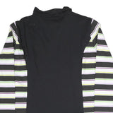 BLUE MOON Womens Black & Striped Jacket UK 22 Cotton Blend Zip Floral