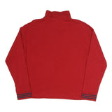 NAUTICA Mens Red 1/4 Zip Sweatshirt L Cotton Blend Pullover Casual Top