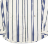 TOMMY HILFIGER Mens White & Blue Striped Shirt XL Button Down Cotton Blend