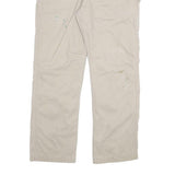 CARHARTT Mens Relaxed Beige Cotton Blend Zip Trousers W38 L32 Casual Workwear