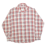 WRANGLER Mens Red & White Cotton Blend Plaid Shirt XL Classic Western Style