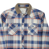 LEVI'S Mens Blue White Check Button Jacket L Cotton Blend Casual Durable