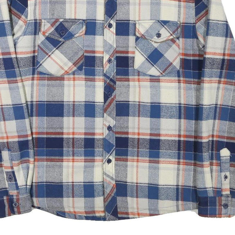 LEVI'S Mens Blue White Check Button Jacket L Cotton Blend Casual Durable