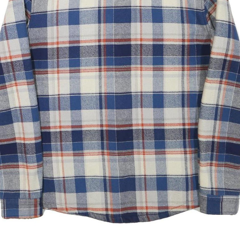 LEVI'S Mens Blue White Check Button Jacket L Cotton Blend Casual Durable