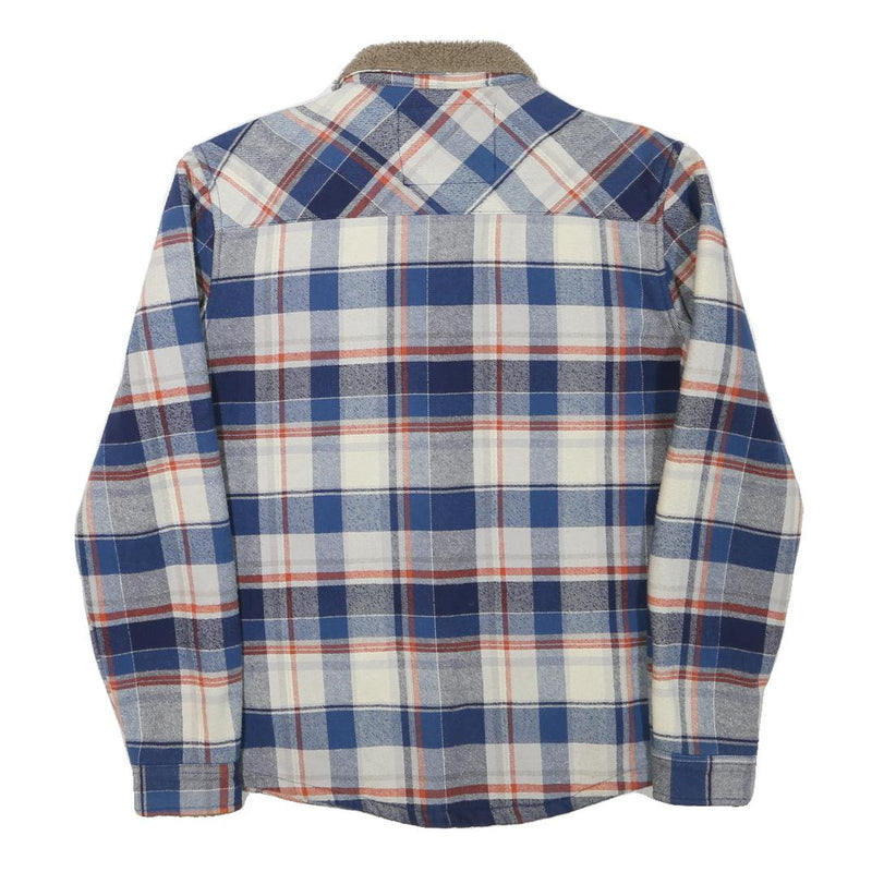 LEVI'S Mens Blue White Check Button Jacket L Cotton Blend Casual Durable