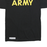 Mens Black T-Shirt S Short Sleeve Crew Neck Army Print Cotton Blend