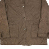 FITZWRIGHT Womens Brown Acrylic Button Jacket XL Faux Fur Collar Classic Coat