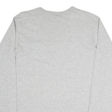 CHAMPION Mens Grey Long Sleeve Crew Neck Logo Cotton Blend T-Shirt L