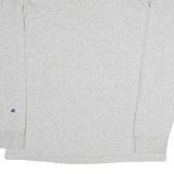 CHAMPION Mens Grey Long Sleeve Crew Neck Logo Cotton Blend T-Shirt L