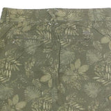 Womens Green Cotton Blend Cargo Mini Skirt Floral Print M Casual Pockets Zip