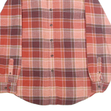 ST JOHNS BAY Mens Red & Burgundy Check Shirt M Classic Fit Cotton Casual