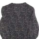 COAST Womens Black & Grey Printed Blouse Long Sleeve V-Neck UK 12 Silk Top