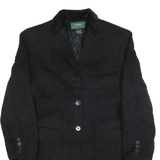 LAUREN RALPH LAUREN Womens Black Wool Button Jacket S Classic Tailored Blazer