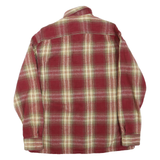 Mens Red & Beige Check Shirt S Button Cotton Blend Long Sleeve Casual