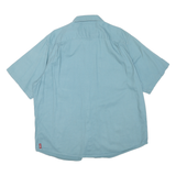 WRANGLER Mens Blue Short Sleeve Shirt XL Button Front Casual Cotton Blend