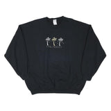 GILDAN Mens Black Orlando Crew Neck 2XL Cotton Blend Casual Sweatshirt