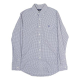 RALPH LAUREN Mens Blue Check Shirt M Cotton Button-Down Collar Long Sleeve