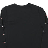 CHAMPION Mens Black Long Sleeve Crew Neck Logo Print T-Shirt S