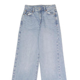 GARAGE DENIM Womens Jeans Blue Regular Wide-Leg Denim Light W24 L31 Classic Zip