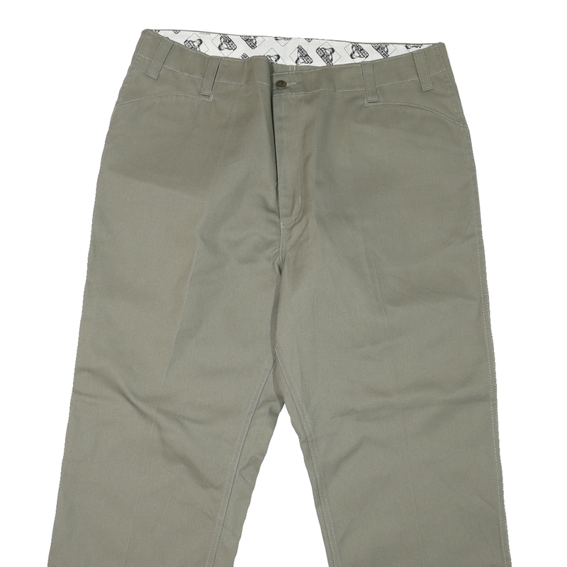 BEN DAVIS Mens Cotton Blend Beige Regular Fit Straight Leg Trousers W40 L30