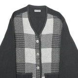 SKYLINE Womens Grey Wool Blend Button Jacket M Check Pattern Casual Outerwear