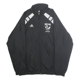 ADIDAS Mens Black Soccer Track Jacket S Polyester Striped Zip Sportswear