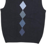 DOCKERS Mens Navy Blue Argyle Pattern V-Neck Basic Knit M Jumper Vest Acrylic