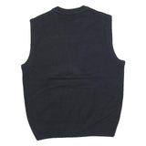 DOCKERS Mens Navy Blue Argyle Pattern V-Neck Basic Knit M Jumper Vest Acrylic