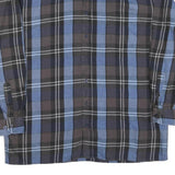 Mens Black & Blue Cotton Plaid Shirt XL Long Sleeve Casual Button Shirt