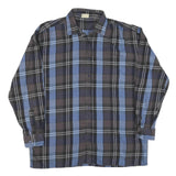 Mens Black & Blue Cotton Plaid Shirt XL Long Sleeve Casual Button Shirt