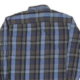 Mens Black & Blue Cotton Plaid Shirt XL Long Sleeve Casual Button Shirt