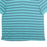 TOMMY HILFIGER Mens Blue Striped Polo Shirt XL Cotton Classic Fit Casual