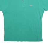 LACOSTE Mens Green Short Sleeve Plain Polo Shirt M Cotton Blend Classic