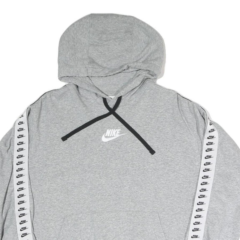 NIKE Womens Grey Hoodie L Cotton Blend Pullover Hooded Sweatshirt