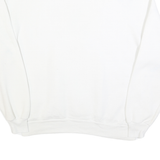 JERZEES Womens White & Navy Blue Polo Collar XL Cotton Blend Pullover Sweatshirt