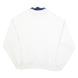 JERZEES Womens White & Navy Blue Polo Collar XL Cotton Blend Pullover Sweatshirt